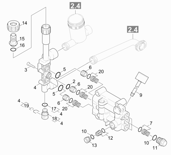 KÄRCHER Professional Ersatzteile Hochdruckreiniger Kaltwasser AC-180EC John Deere EU-I 1.292-506.0 Ventile