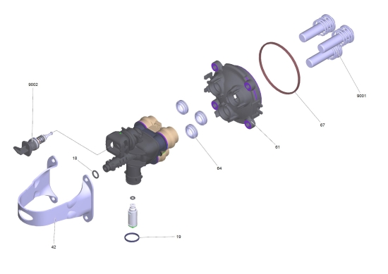 KÄRCHER Ersatzteile Hochdruckreiniger K 2 Car Home & Pipe *EU 1.673-249.0-A Zylinderkopf fuer Ersatz (016) RV