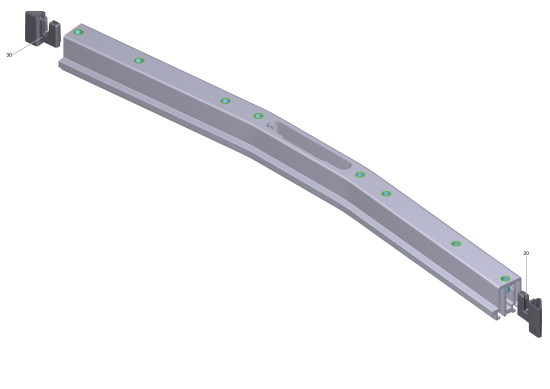 KÄRCHER Professional Ersatzteile Bodenreiniger B 150 R 1.246-020.2 Saugbalken vormontiert gebogen 940mm