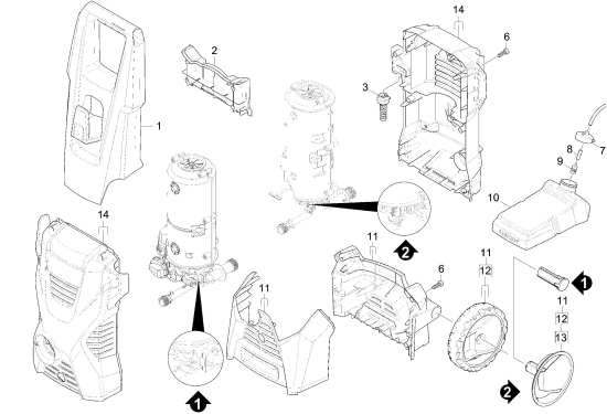 KÄRCHER Ersatzteile Hochdruckreiniger ETL K3 Car & Home*EU (5.972-722.0) 1.601-822.0-AA Gehaeuse