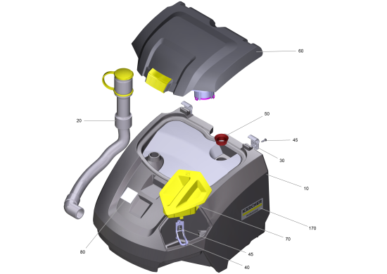 KÄRCHER Professional Ersatzteile Bodenreiniger BR 45/22 C EU 1.783-460.0 Schmutzwassertank kpl.