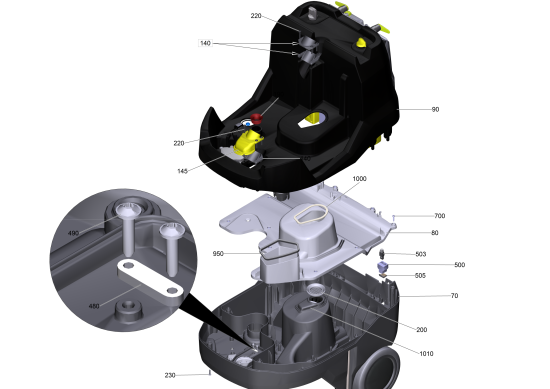 KÄRCHER Professional Ersatzteile Bodenreiniger BR 45/22 C EU 1.783-460.0 Chassis kpl.