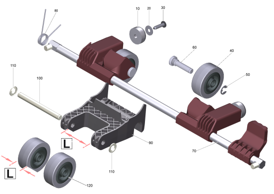 KÄRCHER Professional Ersatzteile Bodenreiniger TURNADO 45 1.783-464.0 Fahrwerk kpl.