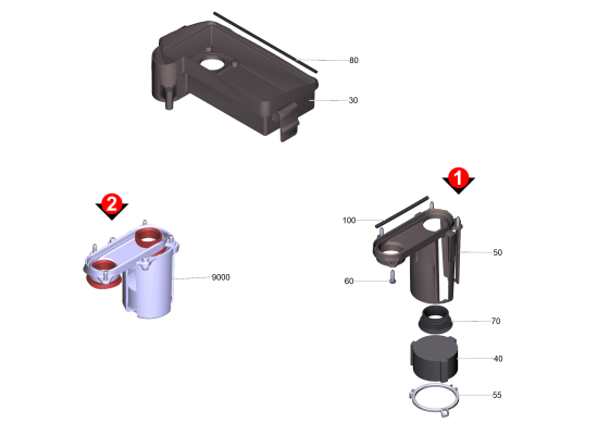 KÄRCHER Professional Ersatzteile Bodenreiniger TURNADO 45 1.783-464.0 Filtergehaeuse und Schwimmer