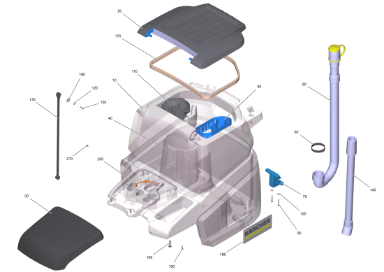 KÄRCHER Professional Ersatzteile Bodenreiniger BD 50/70 R BP PAD DRVR AGM 9.841-437.0 Schmutzwassertank kpl.