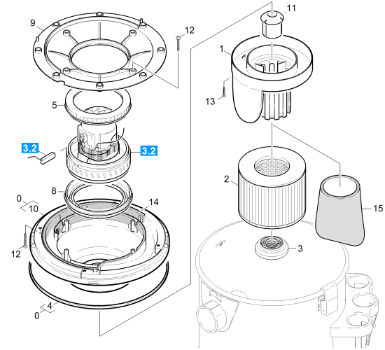 KÄRCHER Professional Ersatzteile Sauger NT 48/1 Prof EU 1.428-611.0 Saugturbine