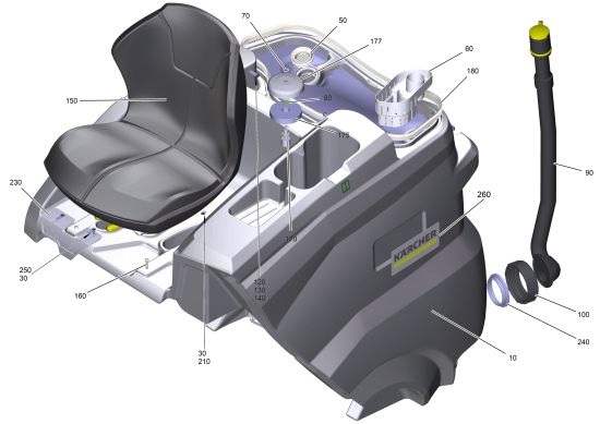 KÄRCHER Professional Ersatzteile Bodenreiniger B 200 R 1.246-230.2 Schmutzwassertank allgemein kpl.
