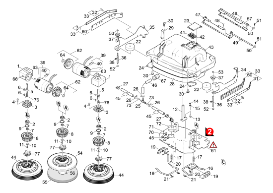 KÄRCHER Professional Ersatzteile Bodenreiniger BD 65/80 W Bp Pack DOSE EU 1.259-127.0 Bodenkopf BD