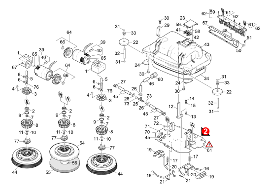 KÄRCHER Professional Ersatzteile Bodenreiniger B 90 R 1.161-000.2 Bodenkopf BD 55