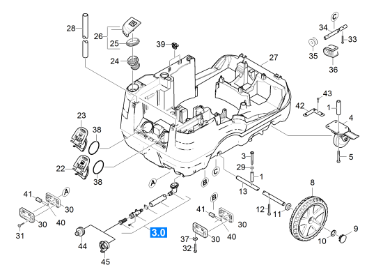 KÄRCHER Professional Ersatzteile Hochdruckreiniger Heisswasser HDS 10/20-4 MX EU-I 1.071-912.0 Gehaeuse Unterteil
