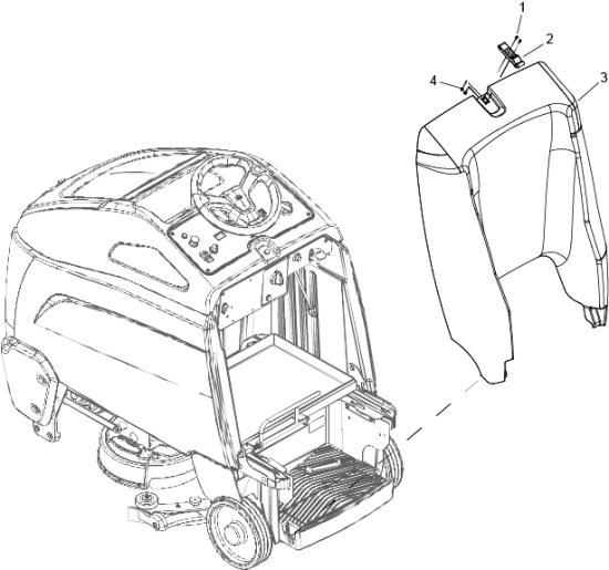 KÄRCHER Professional Ersatzteile Bodenreiniger CHARIOT iEXTRACT 26 DUO OFF AISLE 1.006-178.0 Rear Cover