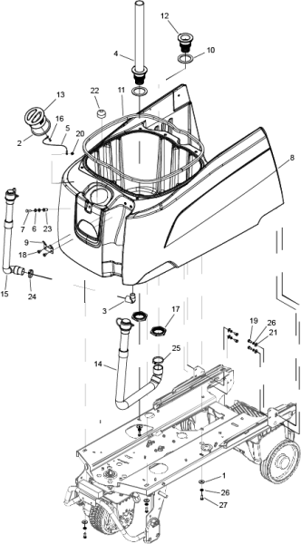 KÄRCHER Professional Ersatzteile Bodenreiniger CHARIOT iEXTRACT 26 DUO OFF AISLE 1.006-178.0 Tank