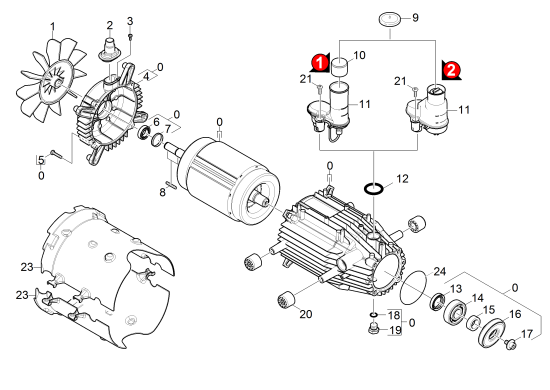 KÄRCHER Professional Ersatzteile Hochdruckreiniger Heisswasser HDS 2.3/12 C Ed 1.272-201.0 Motor