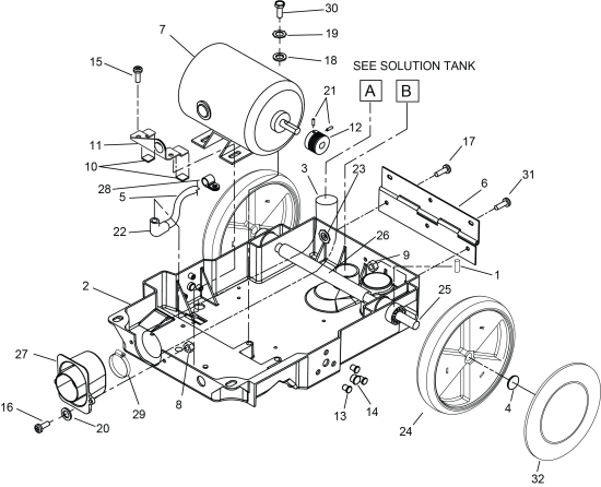 KÄRCHER Professional Ersatzteile Bodenreiniger 115V CADET 7 1.008-022.0 FRAME ASSEMBLY