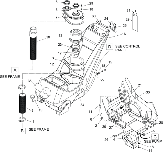 KÄRCHER Professional Ersatzteile Bodenreiniger 115V CADET 7 1.008-022.0 SOLUTION TANK