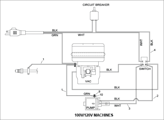 KÄRCHER Professional Ersatzteile Bodenreiniger 120V PRESTO 3 DLX 9.840-069.0 WIRING DIAGRAM