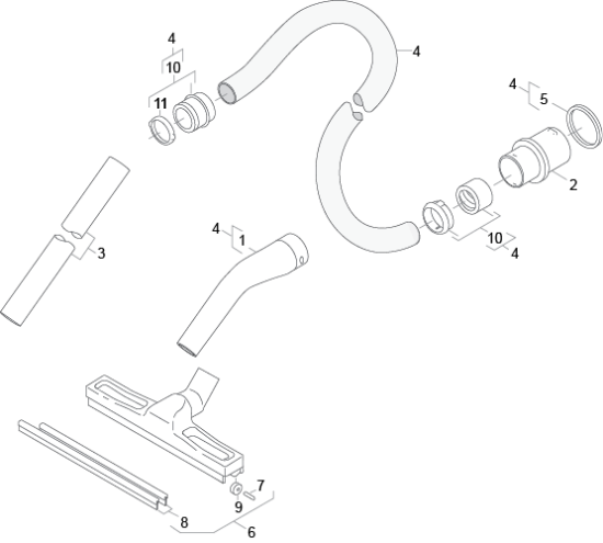 KÄRCHER Professional Ersatzteile Sauger WET VAC, 18 GAL, 24 SQUEEGEE 1.013-022.0 HOSE AND WAND