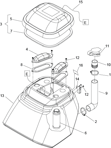 KÄRCHER Professional Ersatzteile Bodenreiniger 115V ADMIRAL 8 1.008-017.0 RECOVERY TANK