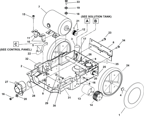 KÄRCHER Professional Ersatzteile Bodenreiniger 115V CLIPPER 12 1.008-025.0 FRAME ASSEMBLY