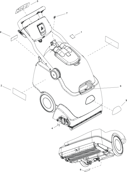 KÄRCHER Professional Ersatzteile Bodenreiniger CLIPPER DUO 16 120 VAC 1.008-048.0 DECAL
