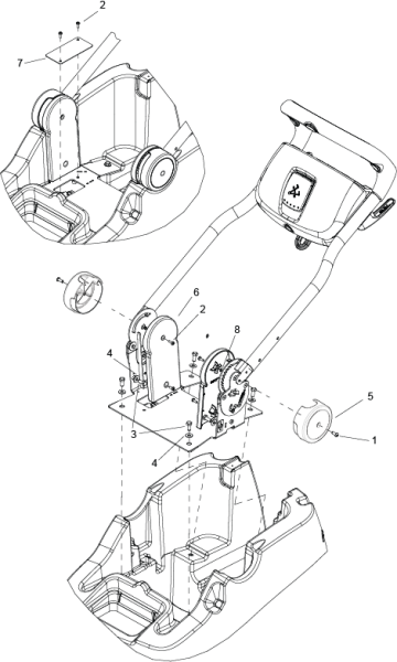 KÄRCHER Professional Ersatzteile Bodenreiniger CLIPPER DUO 16 120 VAC 1.008-048.0 HANDLE MOUNTING