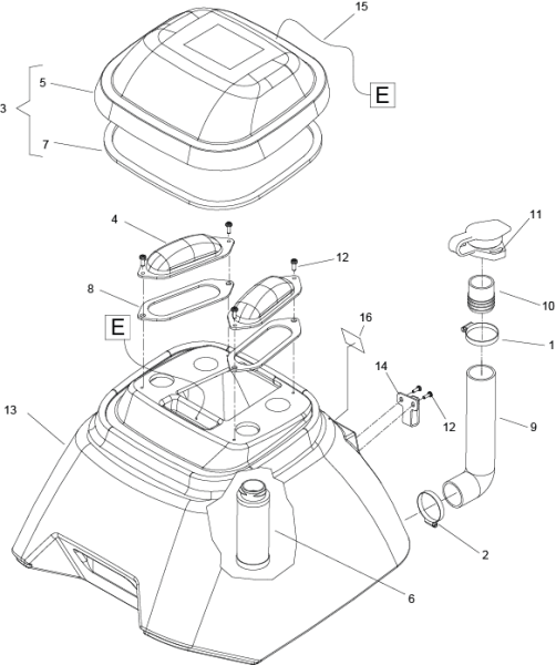 KÄRCHER Professional Ersatzteile Bodenreiniger 115V CLIPPER 12 1.008-025.0 RECOVERY TANK