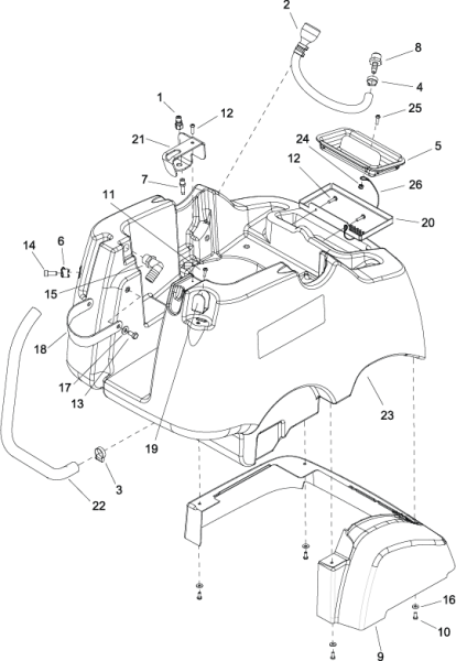 KÄRCHER Professional Ersatzteile Bodenreiniger CLIPPER DUO 16 120 VAC 1.008-048.0 SOLUTION TANK