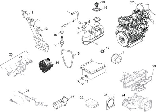 KÄRCHER Professional Ersatzteile Kehrmaschinen KEHRMASCHINE KM 120/250 R LPG  Motor Einzelteile 9.398-369.0