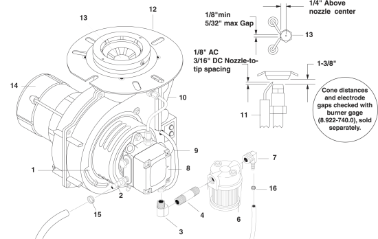 KÄRCHER Professional Ersatzteile Hochdruckreiniger Heisswasser HDS 1.9/15 ED CAGE AC VRTICAL OIL FIRED 1.575-512.0 BURNER ASSEMBLY