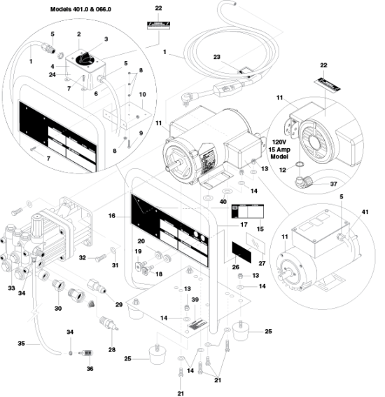 KÄRCHER Professional Ersatzteile Hochdruckreiniger Kaltwasser HD 1.8/ 14 Ed 1.575-401.0 EXPLODED VIEW — STANDARD MODELS