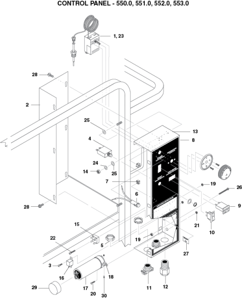 KÄRCHER Professional Ersatzteile Hochdruckreiniger Heisswasser HDS 3.5/30 P Cage 1.575-552.0 CONTROL PANEL - 550.0, 551.0, 552.0, 553