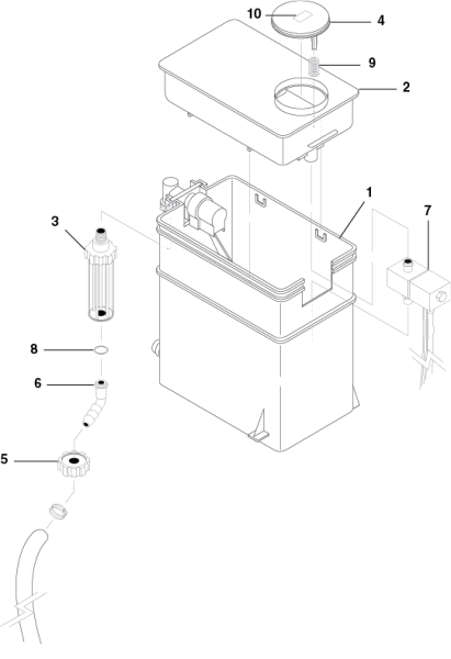 KÄRCHER Professional Ersatzteile Hochdruckreiniger Heisswasser HDS 5.0/32 Pe Cage 1.575-616.0 FLOAT TANK