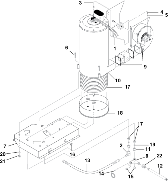 KÄRCHER Professional Ersatzteile Hochdruckreiniger Heisswasser HDS 5.0/32 Pe Cage 1.575-616.0 COIL & BLOWER