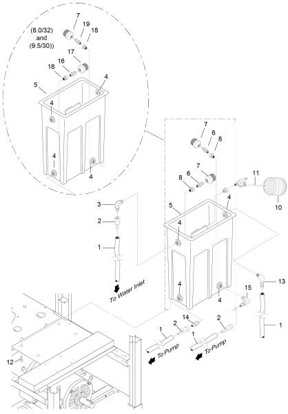KÄRCHER Professional Ersatzteile Hochdruckreiniger Heisswasser HDS 6.3/32 Eh ST NG 208V 3ph 1.109-747.0 Schwimmerbehaelter 6, 8 & 9 Series
