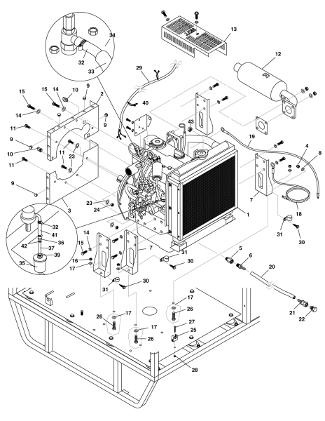 KÄRCHER Professional Ersatzteile Hochdruckreiniger Heisswasser HDS 5.6/35 1123CC 1.110-622.0 3 CYLINDER ENGINE MOUNTING