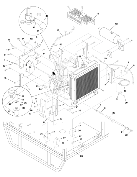 KÄRCHER Professional Ersatzteile Hochdruckreiniger Heisswasser SSD-603569E SHARK 1123CC 1.110-620.0 3 Cylinder Engine Mounting