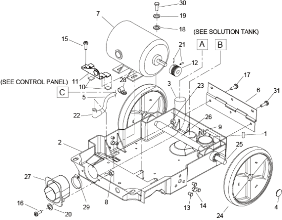 KÄRCHER Professional Ersatzteile Bodenreiniger NLA BRC 46/38 C (115V) 1.008-054.0 FRAME ASSEMBLY
