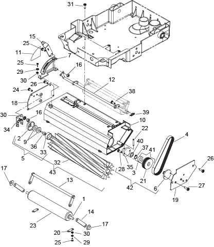 KÄRCHER Professional Ersatzteile Bodenreiniger NLA BRC 46/38 C (115V) 1.008-054.0 BRUSH ASSEMBLY