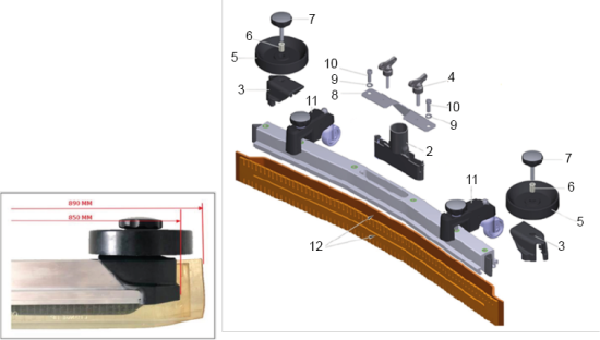 KÄRCHER Professional Ersatzteile Bodenreiniger BD 50/50 C PLUS Bp PACK 9.398-996.0 Einwascher gebogen