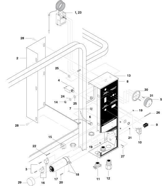 KÄRCHER Professional Ersatzteile Hochdruckreiniger Heisswasser SGP-353037 KARCHER 11HP 1.110-055.0 Control Panel 054.0, 055.0, 056.0, 057.0