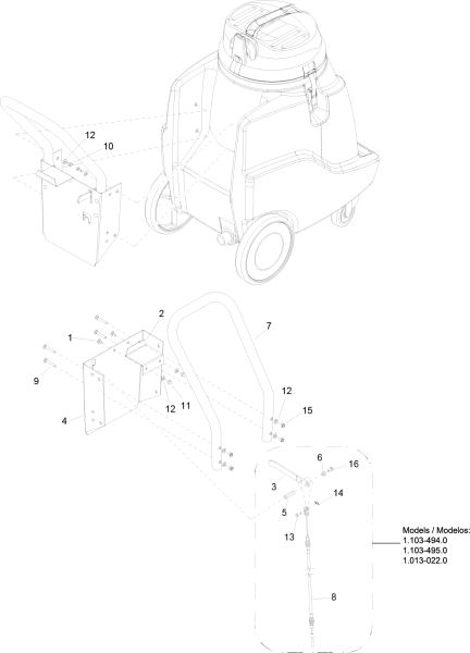 KÄRCHER Professional Ersatzteile Sauger NT 68/1 BASIC, 18 GAL VAC 1.103-495.0 Griffstueck