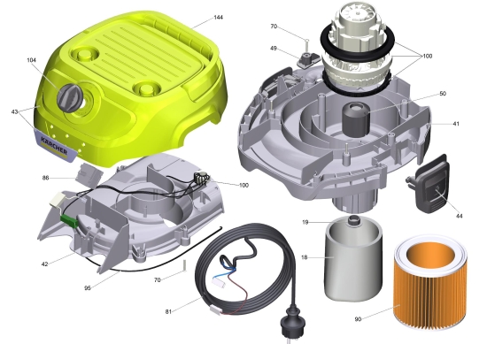 KÄRCHER Ersatzteile Nasstrockensauger WD 2 Plus V-15/4/18 (YYY) *EU 1.628-003.0 WD 2 Plus V-15/4/18 (YYY) *EU