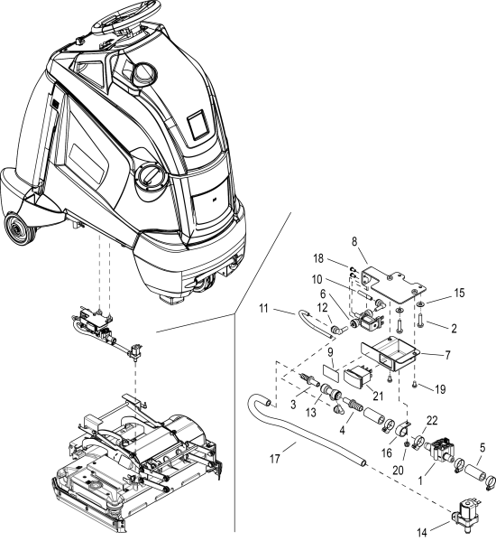 KÄRCHER Professional Ersatzteile Bodenreiniger Chariot iScrub 20-22 Entire Family BOM 0.223-238.0 SOLUTION SYSTEM CHEM - CYLINDRICAL