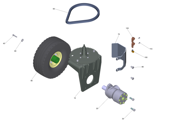 KÄRCHER Professional Ersatzteile Kehrmaschinen KM 100/120 R G  Antrieb Vorderrad Benzin KM 100/120 R G