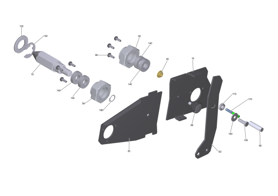 KÄRCHER Professional Ersatzteile Kehrmaschinen KM 100/120 R G  Schwinge Kehrwalzenkasten links