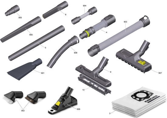 KÄRCHER Ersatzteile Nasstrockensauger WD 3 P S V-17/4/20 (YSY) *EU 1.628-190.0 WD 3 P S V-17/4/20 (YSY) *EU