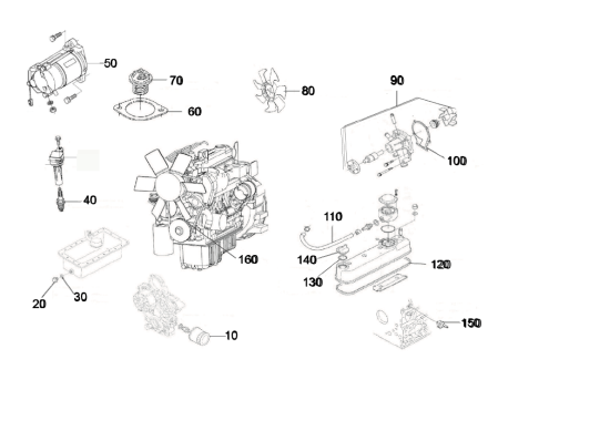 KÄRCHER Professional Ersatzteile Bodenreiniger B 300 R I 1.480-235.2 Motor Kubota V 1505-E4B