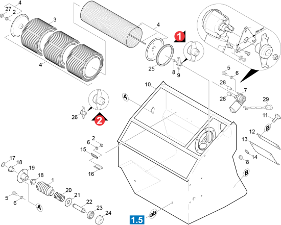 KÄRCHER Professional Ersatzteile Kehrmaschinen KMR 1700 D      EU  Speicher