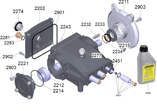KÄRCHER Professional Ersatzteile Hochdruckreiniger Kaltwasser HD 10/21-4 S ST Classic 1.367-411.0 Kurbelgehaeuse kpl. ET2 1000L/H