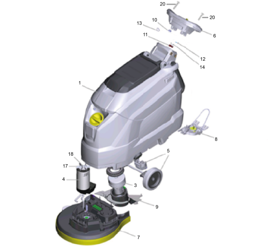 KÄRCHER Professional Ersatzteile Bodenreiniger BD 50/50 C PLUS Bp PACK 9.398-996.0 Chassis